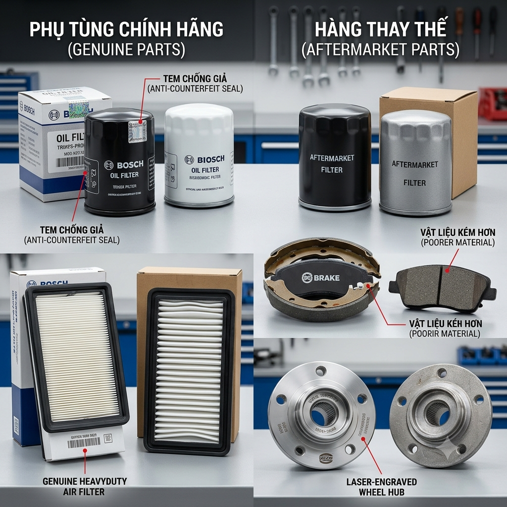 Cách phân biệt phụ tùng xe tải chính hãng và hàng thay thế