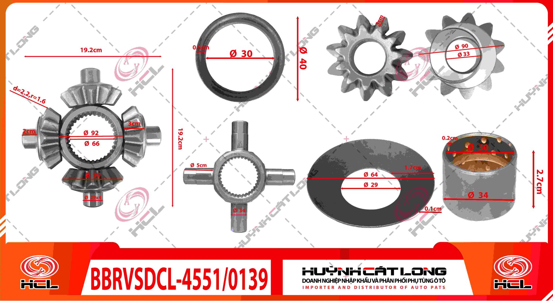 Bộ bánh răng vi sai đầu con lợn A7T7SITRAK cầu AC16 HCL-45510139