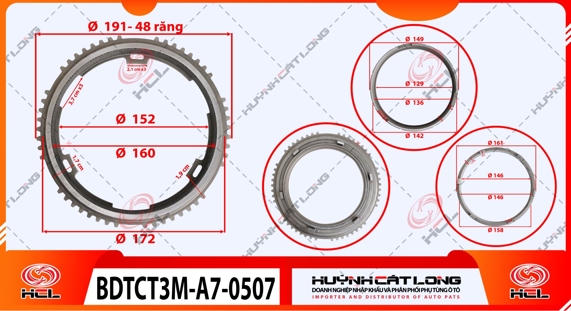 Bộ đồng tốc chuyển  tầng 3 mảnh A7/20716 - 16 số WG-0507