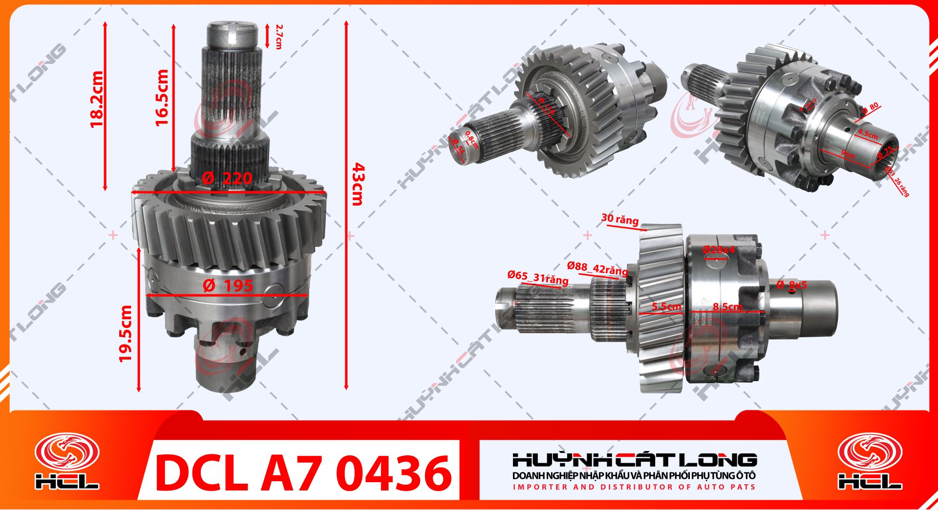 Đầu con lợn A7 cầu AC16 đời mới WG…..0436 (đời mới bánh răng lai 12 răng cá)